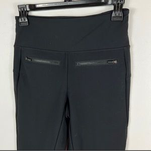 Athleta Stellar black crop 7/8 Pants pockets zippers skinny leggings jeggings